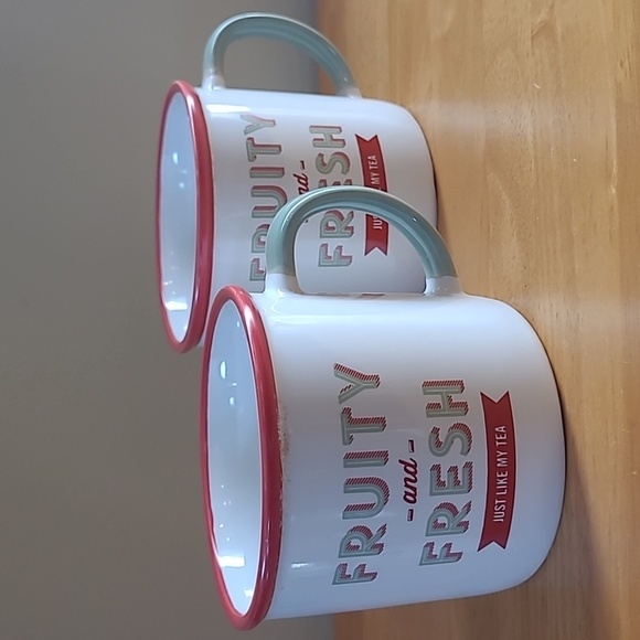 JAMIE OLIVER "Fruity and Fresh Just Like My Tea" Set Of 2 Ceramic Mugs - Picture 5 of 16